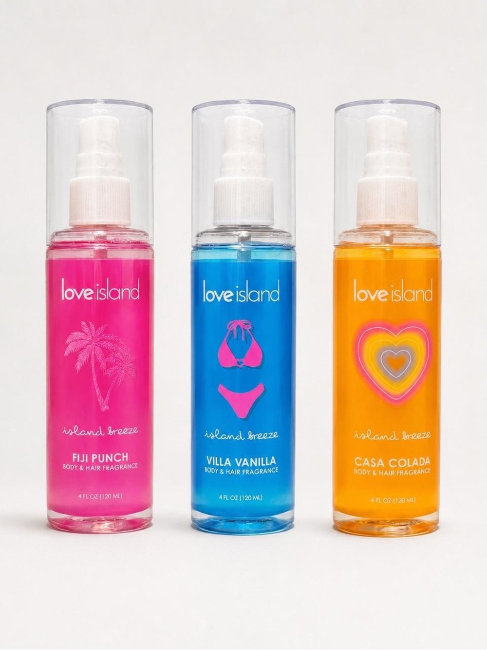 Love Island Island Breeze Body & Hair Fragrance Spray Set of 3 , New and Sealed